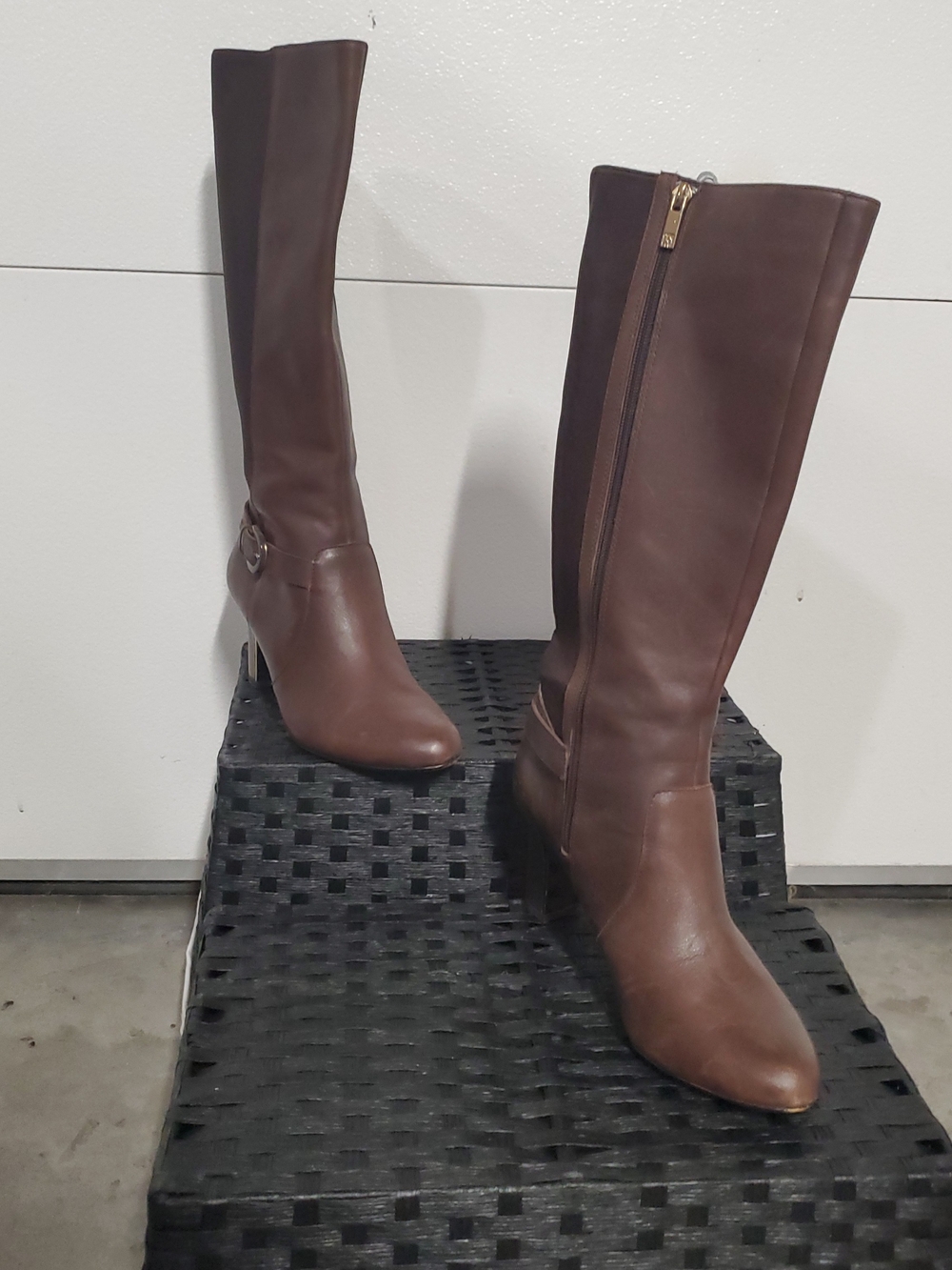 Anne Klien Brown Knee-High Leather Women’s Riding Boots